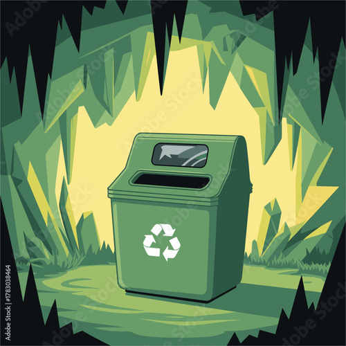 Recycling Bin in Crystal Cave