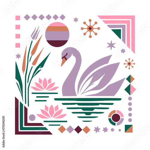 bird and lotus