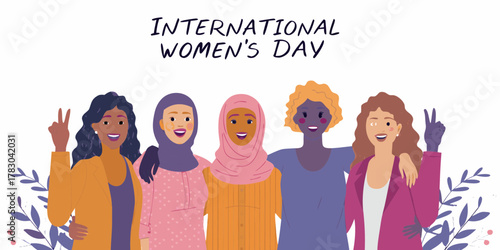 Diverse group of women celebrating international womens day with joy and unity