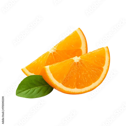 Orange slices isolated on transparent background