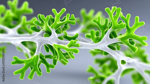 Fototapeta Naklejka Na Ścianę i Meble -  Ethereal Stylized 3D Representation of Cladosporium Hyphae Structure