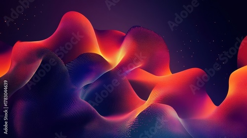 abstract red orange blue purple wave background