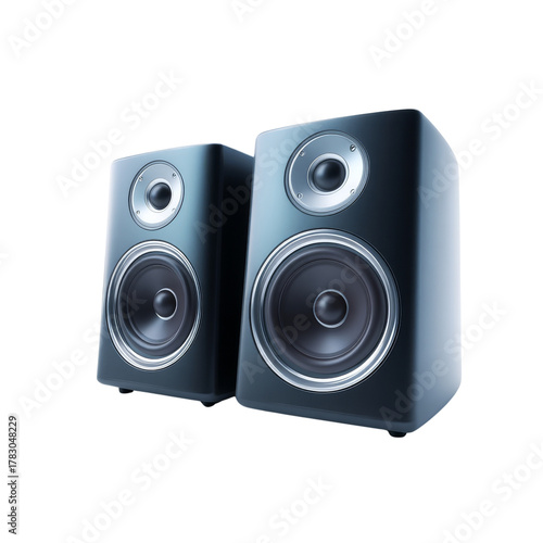 Studio Monitor Speakers Displayed on White Background with Clean Finish