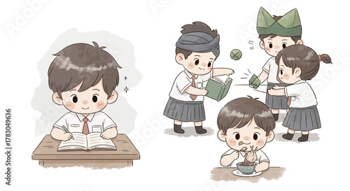 Indonesian students school uniform set