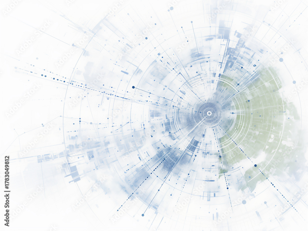 Obraz premium 未来的な円形のHUDインターフェースの背景