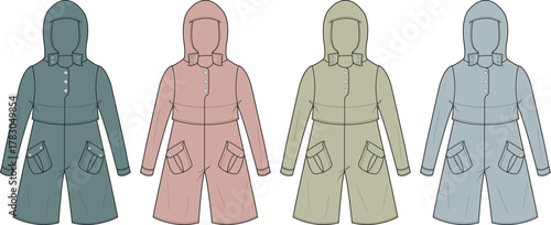 Fashionable Children's Winter Jumpsuits in Assorted Colors Stylish and Warm Outerwear for Kids