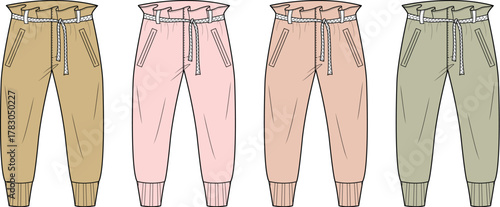 Stylish Women's Pants Collection A Fashionable Array of Trousers in Various Shades for Modern Wardrobes