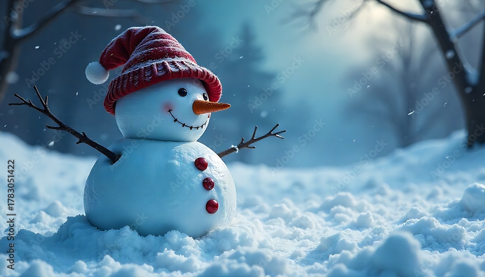 Obraz premium Frozen Polka Ice snowman as Surreal Art Objects , created with generative ai