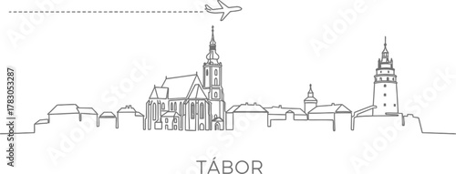 Tabor skyline and airplane outline