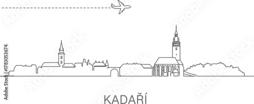 Kadaři Skyline with Airplane Travel Line