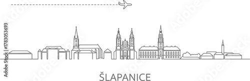 Slapanice Skyline and Airplane