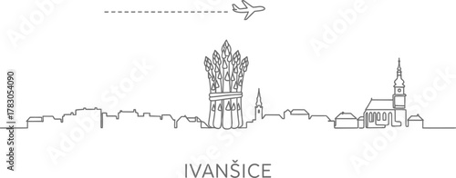 Ivančice Skyline with Asparagus and Airplane