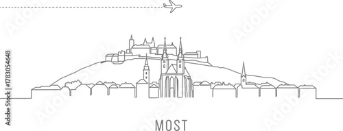 Most Czech Republic Skyline with Airplane Travel