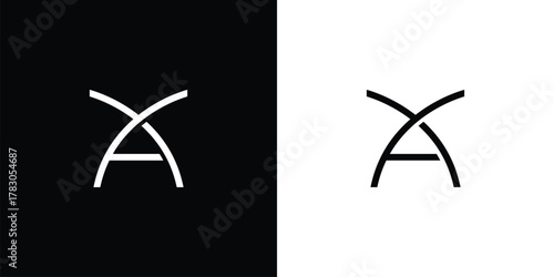Modern and unique letter XA initials logo design
