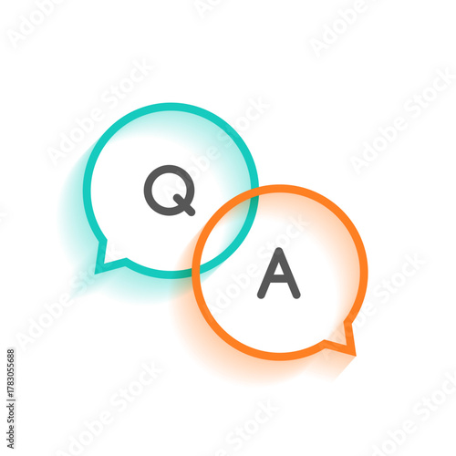 line style question and answer web speech bubble design