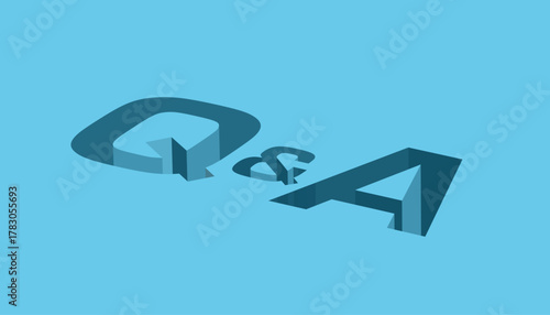 3d question and answer depth sign concept background