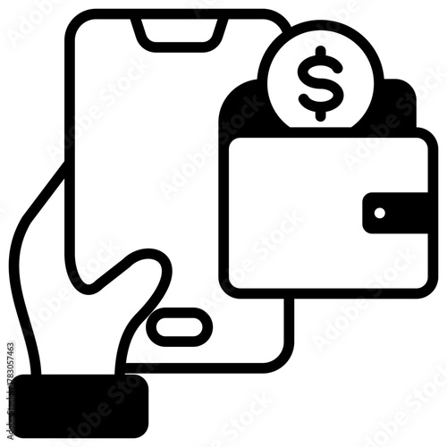 Digital Wallet Icon Element For Design