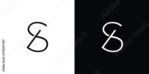 Simple and unique letter SB initials logo design