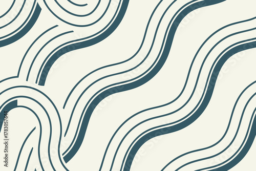Seamless wavy stripe background — soft curved lines, elegant repetition vector