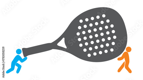 Vector illustration of an athlete carrying a padel racket. The concept of a padel tournament and becoming a champion.