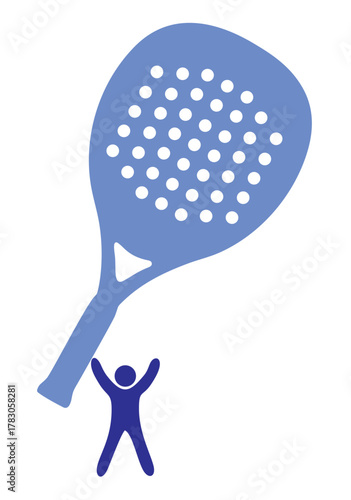 Vector illustration of an athlete carrying a padel racket. The concept of a padel tournament and becoming a champion.