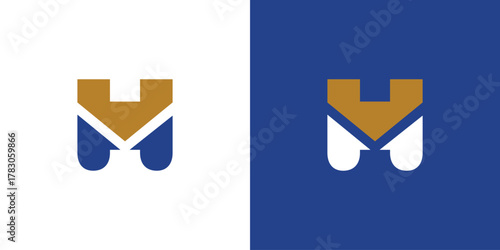 Unique and strong letter H initials logo design