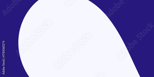 Abstract Oval Cutout Vector Illustration Background. Striking background featuring a large, smooth, egg-shaped white curve on a deep blue field.