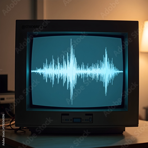 CRT monitor displaying simple waveform
