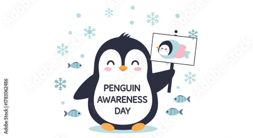 A collection of minimalist and cute penguin illustrations.