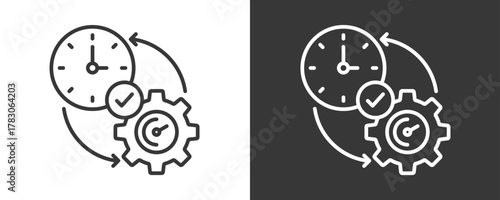 Efficiency Icon Set Vector Collection Isolated In Black And White