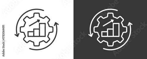 Business Automation Icon Set Vector Collection Isolated In Black And White