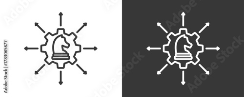 Strategy Icon Set Vector Collection Isolated In Black And White
