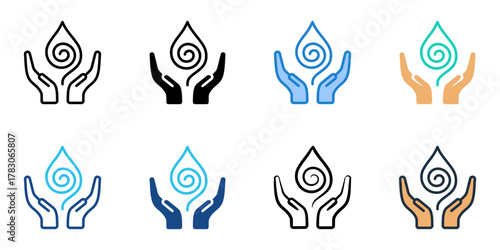 Chakra balancing icon set multiple style collection 
