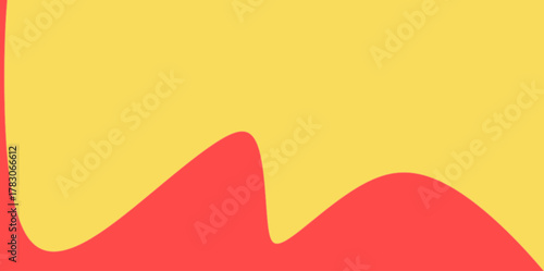 Abstract Vector Illustration Background, Multiple Undulating Waves. Illustration with multiple undulating small red peaks rising from the bottom against a yellow space.
