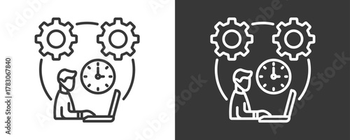 Productivity Icon Set Vector Collection Isolated In Black And White