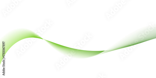  Abstract background with vector green wave line, abstract smooth waves on white background wavy lines illustration, green wave background green lines vector banner template