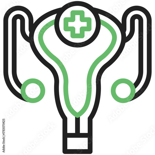 Medical Symbol Icon: A concise, graphical representation of a medical symbol, featuring a stylized cross within a circle, suggesting healthcare or medical services.
