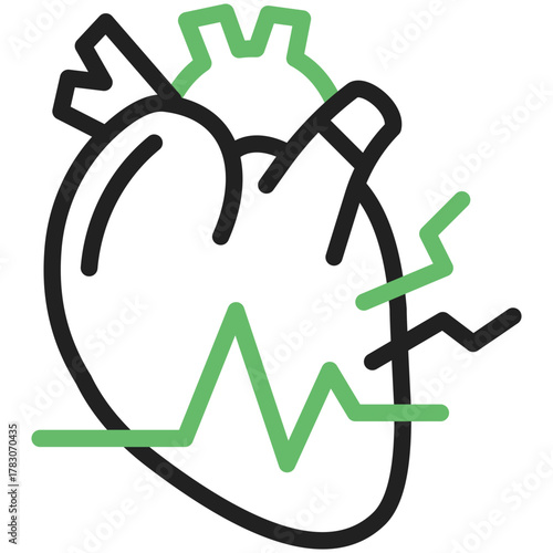 Heart's Rhythmic Cadence: An illustration showcases a human heart, the vital organ of life, entwined with a vibrant, dynamic line, symbolizing the energy, rhythm, and life force.