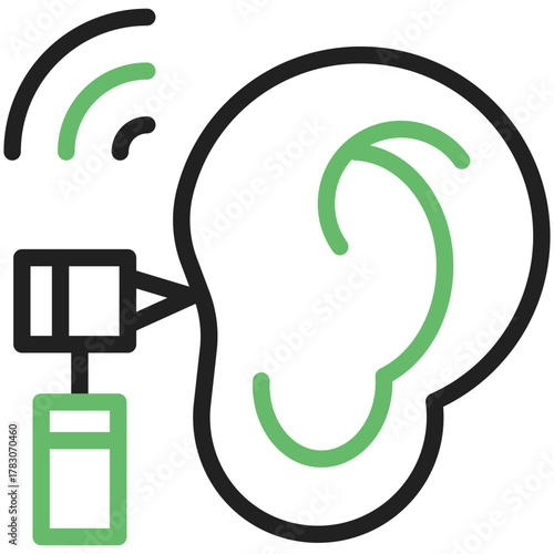 Hearing Device Technology: An illustrated representation of an ear in conjunction with a hearing aid, symbolizing modern technological advancements in auditory healthcare.