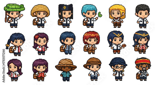 Indonesian High School and Scout Students Chibi