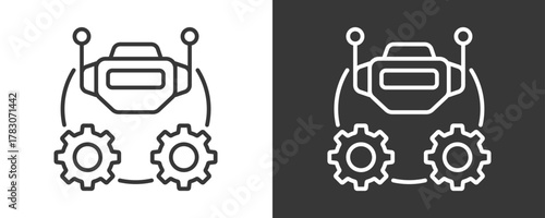 Rpa Icon Set Vector Collection Isolated In Black And White