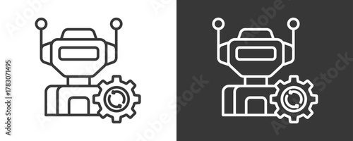 Robotics Icon Set Vector Collection Isolated In Black And White