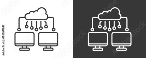 Cloud Network Icon Set Vector Collection Isolated In Black And White