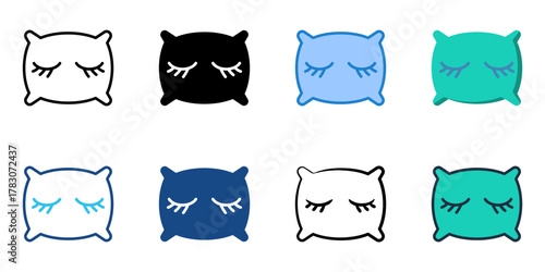Beauty sleep icon set multiple style collection 
