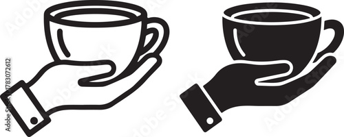 Hand holding a cup_traced