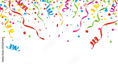 Festive Celebration with Colorful Streamers and Confetti Party, Fun, and Joyful Occasion