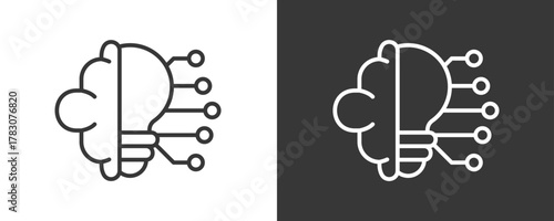 Machine Learning Icon Set Vector Collection Isolated In Black And White