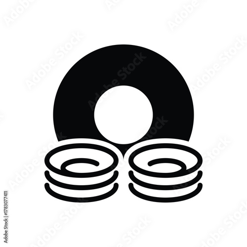 Black solid icon for food plate