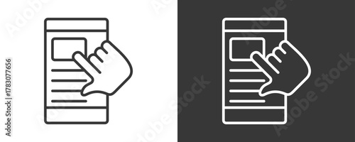 Touch Screen Icon Set Vector Collection Isolated In Black And White