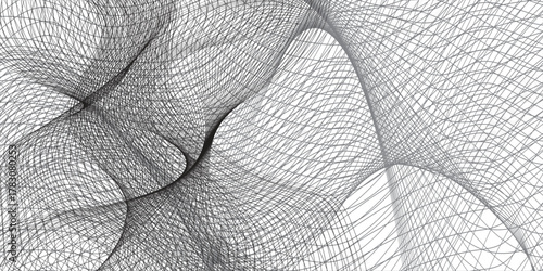 Abstract Stunning contour line pattern art. The arrangement of wavy lines forms an elegant abstract art.